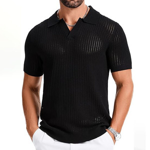 Vente en gros polo pour homme à manches courtes léger confortable respirant en coton mélangé Fashion Casual Tops Factory - Product Image 1