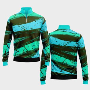 Vêtements de sport modernes personnalisés à fermeture éclair quart hommes femmes jeunes pull d'équipe à séchage rapide - Product Image 2