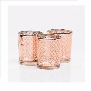 Elegante portavelas de metal para té, decoración navideña para el hogar con elegantes portavelas de cristal votivo - Product Image 6