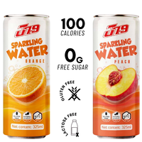 Groothandel Frisdranken - 325ml Sprankelend Water met Sap: Sinaasappel, Perzik, Passievrucht, Mango - Gratis Sample - Private Label OEM
