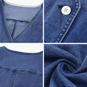 2025 femmes Vintage lavé Denim veste élégant Design décontracté respirant boutons personnalisés tricoté OEM entretenu pour l'hiver - Product Image 4