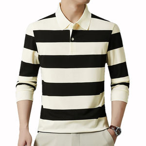 เสื้อโปโลรักบี้ผู้ชาย ราคาสุดคุ้ม ทันสมัย แห้งเร็ว ผ้าฝ้าย 100% บริการ OEM ลายทางแนวนอน - Product Image 4