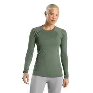最苛刻的女性蓝绿色拉格伦全袖可拉伸压缩衬衫，由spophrtar工业批量出售