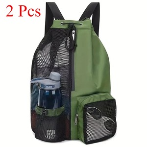 Multipurpose Swim <b>Bag</b> With Wet Pocket Mesh Drawstring Backpack Beach Backpack <b>For</b> <b>Swimming</b> Gym And Workout Gear - Product Image 2