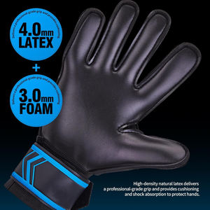 Gants de gardien de but de football professionnels au design tendance, de haute qualité, respirants, en latex imperméable, avec sangle de poignet réglable, logo personnalisé - Product Image 2