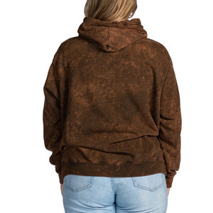 2025 Street Wear Hip Hop estilo Vintage mujeres ácido lavado sudaderas con capucha algodón personalizado Anti-pilling transpirable logotipo frontal impermeable - Product Image 2