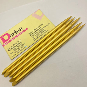 Double-Ended Matt Gold Plated Stainless Steel <b>Nail</b> Cuticle Pusher Sustainable Manicure Pedicure <b>Tool</b> for Dead Skin <b>Removal</b> <b>Nail</b> - Product Image 1