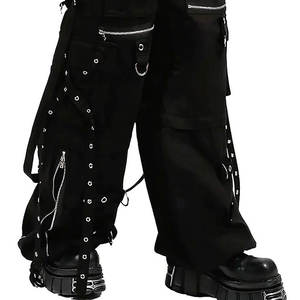 Pantalones Negros Holgados con Cadenas y Cierre de Cremallera en X para Mujer, Estilo Gótico, Punk, Ropa Urbana, Venta al por Mayor, 2026 - Product Image 5