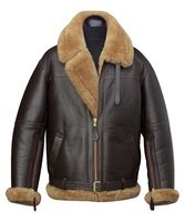 Veste de pilote en cuir véritable pour homme, style vintage WW2, en peau de mouton véritable B3 RAF, fourrure Sherpa, veste bomber d'aviateur