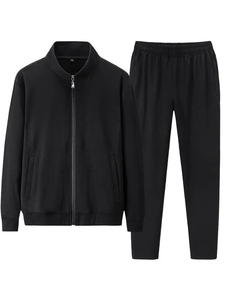 Trajes deportivos de algodón 100% para mujer, sudadera con estampado sólido, chándal para invierno para actividades al aire libre - Product Image 4