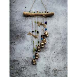 Handmade Rustic Boho Wind <b>Chimes</b> Beaded Country Farmhouse Dcor Set of 5 Pieces - Product Image 2