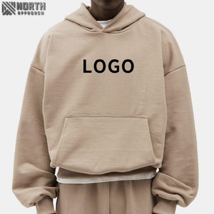 Baggy recadrée à capuche hommes blanc graphique à capuche sans ficelle français éponge 100% coton surdimensionné poids lourd 450 gsm à capuche - Product Image 2