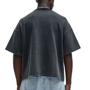 OEM Custom <b>Men's</b> Crew Neck Short Sleeve 100% Cotton <b>T</b>-<b>Shirt</b> High Quality Knitted Oversized Drop Shoulder for <b>Men</b> - Product Image 1