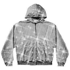 เสื้อฮู้ดดี้ผ้าฝ้าย 100% ระบายอากาศได้ดี ประดับด้วยคริสตัล  แบบสวมหัว คุณภาพสูง สั่งทำได้ - Product Image 2