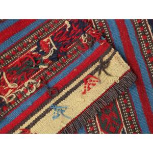 Vintage Rug, Small 1.9x3.2 ft Turkish Rug, <b>Red</b> Solid <b>Wool</b> Rug - Product Image 5