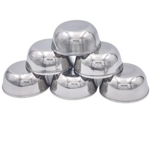 Cuenco de servicio decorativo de metal de forma redonda de aspecto fabuloso en color plateado para cuencos de servicio de comida y aperitivos de mesa de comedor - Product Image 6