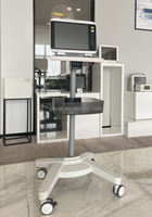 Chariot de surveillance vétérinaire OSCAT avec plateau, support mobile pour moniteur d'animaux, chariot pour surveillance en clinique vétérinaire