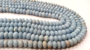 Perles Rondelle d'Angélite Naturelle de 8mm, Pierres Précieuses en Cristal Bleu Lisse pour Bijoux Vendus par Brin de 8 Pouces de Long - Product Image 3