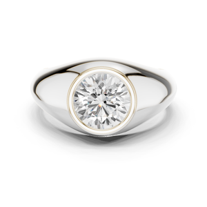 Anillo de Diamante Cultivado en Laboratorio con Corte Brillante Redondo, Chapado en Oro de 10K/14K, Joyería de Lujo para Compromiso y Boda para Mujer, Certificado IGI, Sintético - Product Image 3