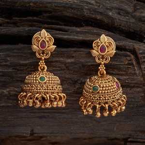 Pendientes Antiguos Chapados en Oro con Perla y Diamante en Estilo Lágrima para Boda, Fiesta o Regalo, Inspiración Religiosa 169536 - Product Image 4