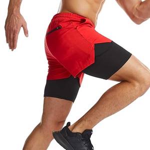 Shorts de planche à séchage rapide de 5 pouces avec doublure de compression et poche zippée shorts personnalisés pour hommes fabriqués sur mesure en gros - Product Image 4