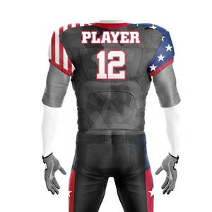 Ensembles d'uniformes de football américain de haute qualité, respirants, grande taille, manches courtes, 100% polyester, séchage rapide, entraînement, matchs - Product Image 5