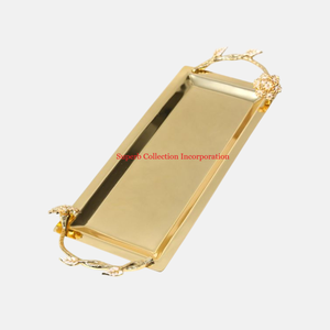 Admirable Design Godinger Argent Plaqué Plateau De Service Designer Poignée pour La Restauration Alimentaire Snack Serveur Plateau Fournitures En Gros - Product Image 5