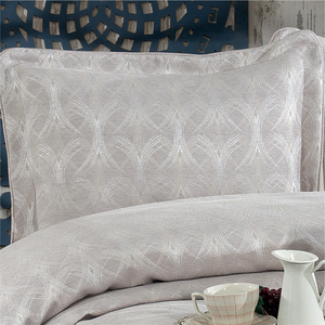 Guzide Podyum Stone Colour 4-Piece Customized Classic Luxury Home <b>Bedspread</b> <b>Set</b> 100% Chenille Organic Woven Striped Washable Ant - Product Image 2