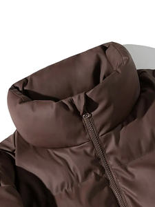 Chaqueta acolchada de talla grande para hombre, chaqueta de cuero cálida con burbujas impermeable de invierno personalizada con decoración de piel, venta al por mayor, novedad - Product Image 2