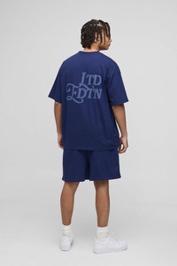 ชุดกางเกงขาสั้นและเสื้อยืดสำหรับผู้ชายชุดผ้าคอตตอน100% พิมพ์ลายพัฟโลโก้โอเวอร์ไซส์สำหรับผู้ชาย - Product Image 5