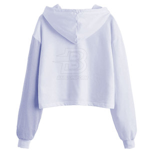 เสื้อฮู้ดเข้ารูปคอเสื้อสั้นมีฮู้ดด้านหน้าแบบลำลองดีไซน์ทันสมัยสีตามสั่ง - Product Image 2