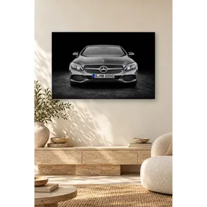 Impression sur toile Fida Silver Mercedes Coupé vue de face dans l'obscurité - Product Image 2