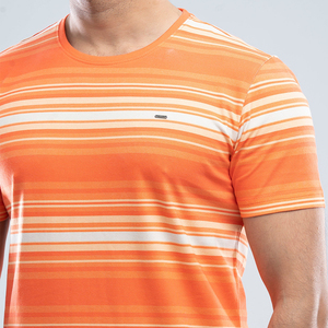Drop Shipping Color Block T-shirts à rayures pour hommes Col rond Vente en gros T-Shirt à rayures O-Neck Short Sleeves Stripe Tee Custom - Product Image 6