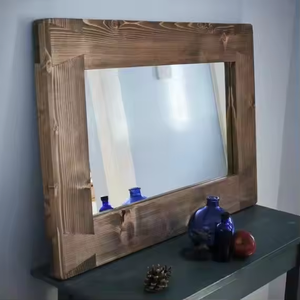 MODERN CUSTOM SHAPED WALL <b>MIRROR</b> COSMETOLGAY DECORATION <b>Mirror</b> with <b>Wood</b> <b>Framed</b> <b>Mirror</b> by Azora Industries - Product Image 1