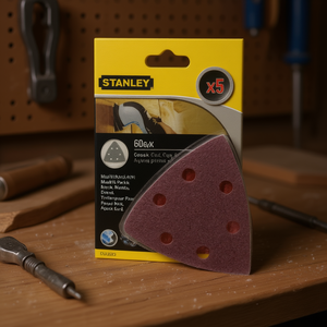 Disques de ponçage triangulaires Stanley Multi-Pack avec accouplement rapide pour travaux de précision - Product Image 3