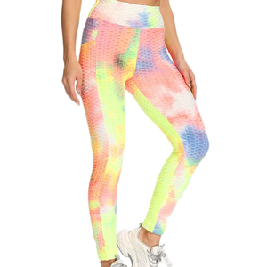 Mallas de LICRA de cintura alta para mujer con estampado personalizado Traje deportivo de Yoga de secado rápido con cintura de tiro medio y Pantalones de mujer - Product Image 1