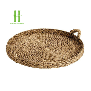 Plateau de service rond en rotin écologique à vendre, avec poignée, pour plats OEM, assiettes, décoration de table, en provenance du Vietnam - Product Image 4