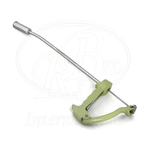 Curved bolus applicator stainless steel with powder coated aluminum handle bovine cattle baling gun for small & large animal