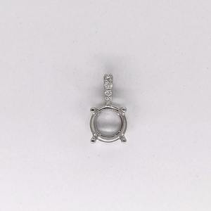 925 plata esterlina 7mm colgante redondo declaración 14K chapado en oro CZ ajuste piedra preciosa personalizable diseñador joyería componentes - Product Image 3