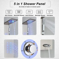 Offre Spéciale multifonction simple assemblage LED en acier inoxydable douche à effet pluie murale panneau de douche de salle de bain