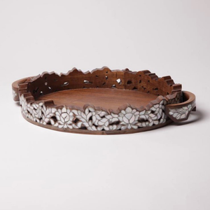 Wholesale Handcrafted Wooden Chocolate Serving <b>Tray</b> Mother of Pearl Inlay Luxury Serving <b>Tray</b> Made in Vietnam - Product Image 3