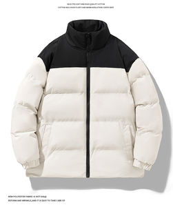 Chaqueta Bomber Acolchada de Algodón Grueso para Hombre y Mujer, Cuello Alto, Estilo Urbano, Tendencia Invernal, Tinte Liso, Marca, Talla Grande - Product Image 5