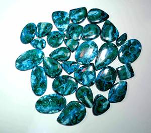 Cabujón de Crisocola Malaquita de Primera Calidad, Producto Fino, Piedra Preciosa de Cuarzo Natural, Forma Mixta, Tamaño Libre, para Joyería - Product Image 4