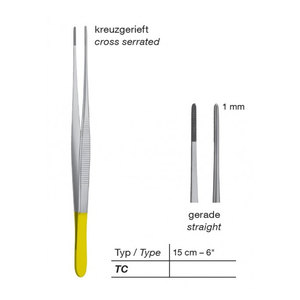 SEMKEN 15 cm manipulation des tissus fins Instruments médicaux chirurgicaux pince à pouce manuelle 1 mm pointe délicate prix de gros MOL sécurité - Product Image 1