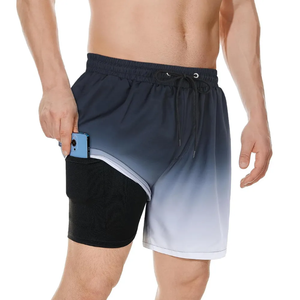 Pantalones cortos de playa de poliéster para hombre, ropa de gimnasio informal estética por sublimación personalizada OEM, ropa de calle, pantalones cortos de malla para baloncesto - Product Image 1