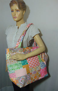 Lowellcraft, fabricante indio, ecológico, impreso Digital, tela surtida, lona, bolso de playa para mujer, cierre de cremallera, cuerda de algodón - Product Image 4