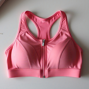 <b>High</b> <b>Neck</b> Compression Sports Bra for Women Breathable Front Zipper Ladies' Exercise <b>Top</b> - Product Image 5