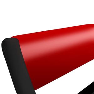 TH-H8414 Upholstered Faux Leather Platform Bed With Wooden Slat Support Tufted Headboard Full Size - Black Red Brown - Product Image 3