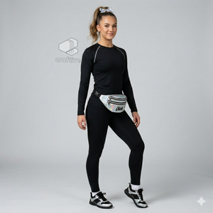 Sac banane personnalisé en cuir PU holographique brillant pour pom-pom girl, sac de taille ajustable pour filles, idéal pour la danse et le sport - Product Image 4