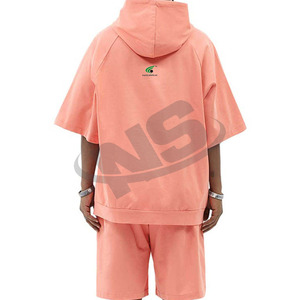 Conjunto de Sudadera con Capucha y Pantalones Cortos Extra Grandes Personalizados para Hombre, Felpa Técnica de Algodón, Chándal Deportivo Informal, Venta al por Mayor, la Mejor Calidad - Product Image 3